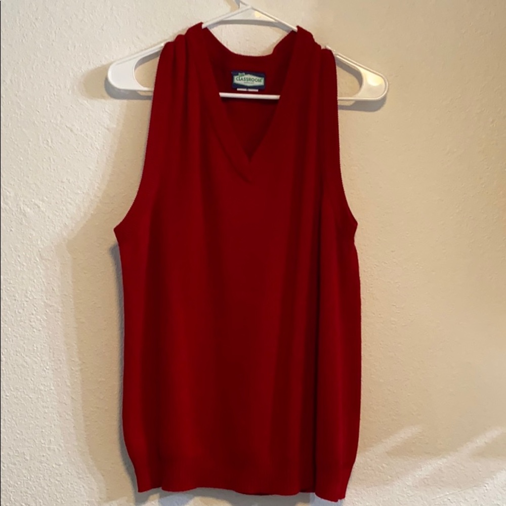 Red sweater vest
